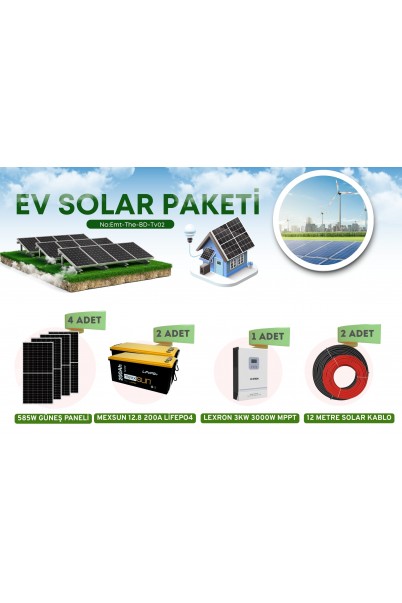 Ev Solar Enerji Paketi – Off-Grid Güneş Enerji Sistemi 2340W Ev Solar Enerji Paketi – Off-Grid Güneş Enerji Sistemi 2340W